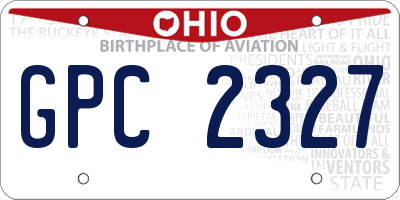 OH license plate GPC2327