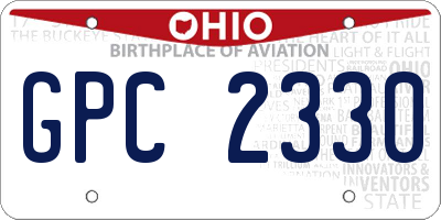 OH license plate GPC2330