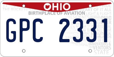 OH license plate GPC2331