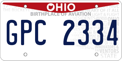 OH license plate GPC2334