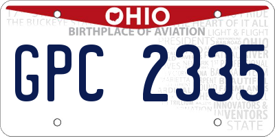OH license plate GPC2335