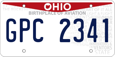 OH license plate GPC2341