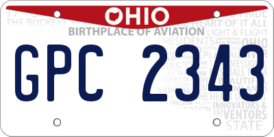 OH license plate GPC2343