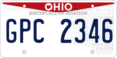 OH license plate GPC2346