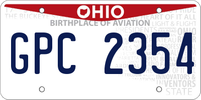 OH license plate GPC2354
