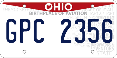 OH license plate GPC2356