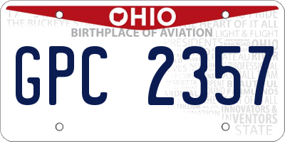 OH license plate GPC2357