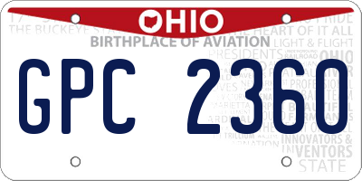 OH license plate GPC2360