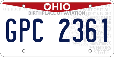 OH license plate GPC2361