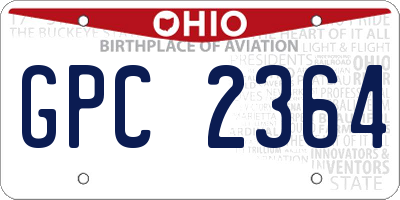 OH license plate GPC2364