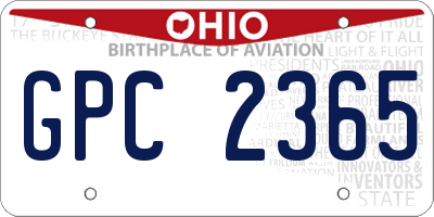 OH license plate GPC2365