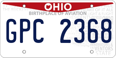 OH license plate GPC2368