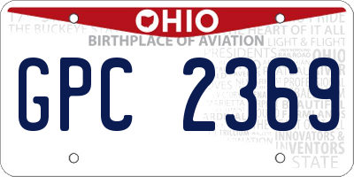 OH license plate GPC2369