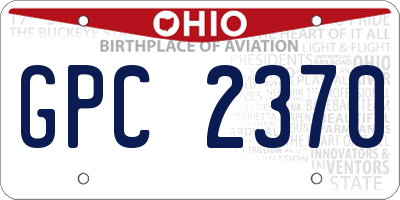 OH license plate GPC2370