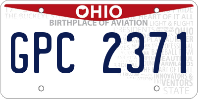 OH license plate GPC2371
