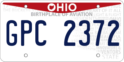OH license plate GPC2372