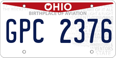 OH license plate GPC2376