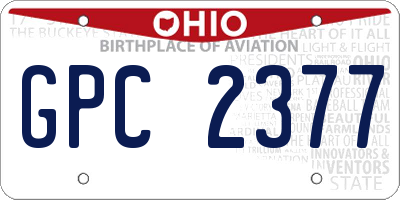 OH license plate GPC2377