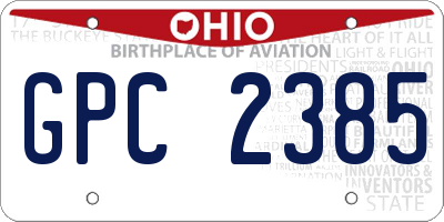 OH license plate GPC2385