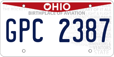 OH license plate GPC2387