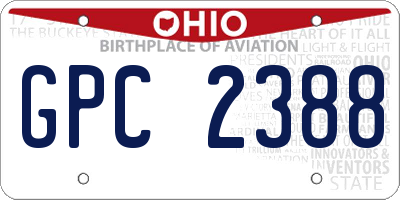 OH license plate GPC2388