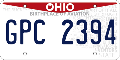 OH license plate GPC2394