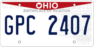 OH license plate GPC2407