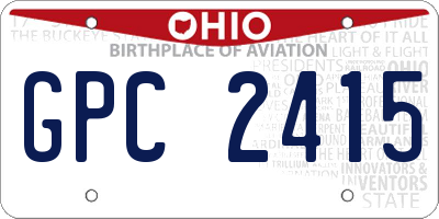 OH license plate GPC2415