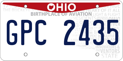 OH license plate GPC2435