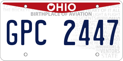 OH license plate GPC2447