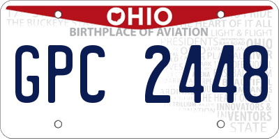 OH license plate GPC2448