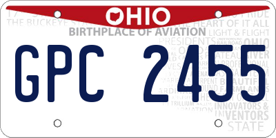 OH license plate GPC2455