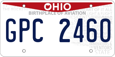OH license plate GPC2460