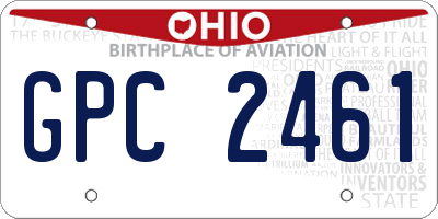 OH license plate GPC2461