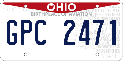 OH license plate GPC2471