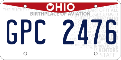 OH license plate GPC2476