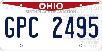 OH license plate GPC2495