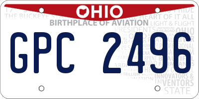 OH license plate GPC2496