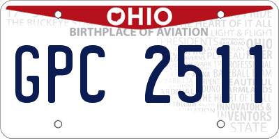 OH license plate GPC2511