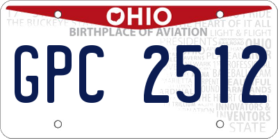 OH license plate GPC2512