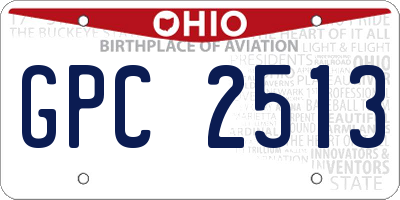 OH license plate GPC2513