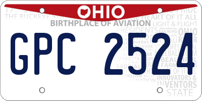 OH license plate GPC2524
