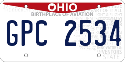 OH license plate GPC2534