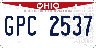 OH license plate GPC2537