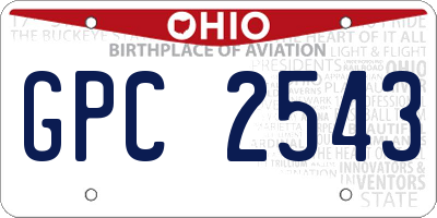 OH license plate GPC2543