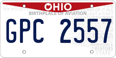OH license plate GPC2557