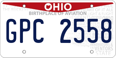 OH license plate GPC2558