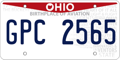 OH license plate GPC2565