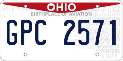 OH license plate GPC2571