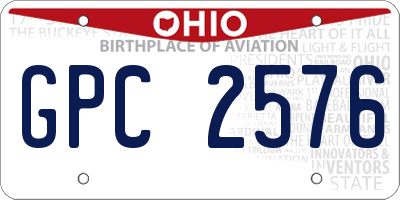 OH license plate GPC2576